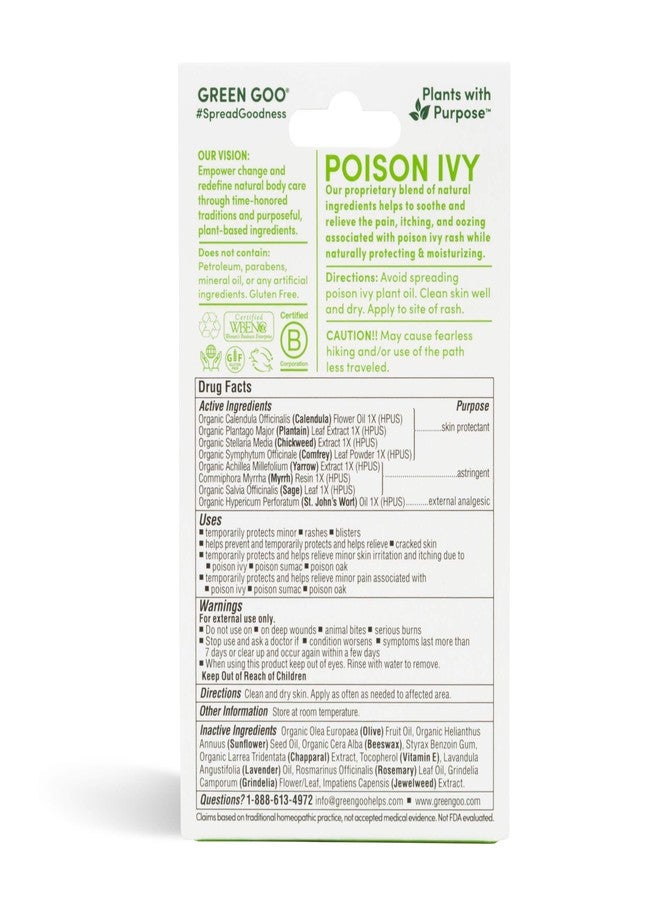 GREEN GOO Green Poison Ivy Treatment & Relief salve, Natural Poison Ivy Cream For Soothing Irritation, Protecting Skin & Relieving Pain & Itching, 1.82 Oz - Image 3